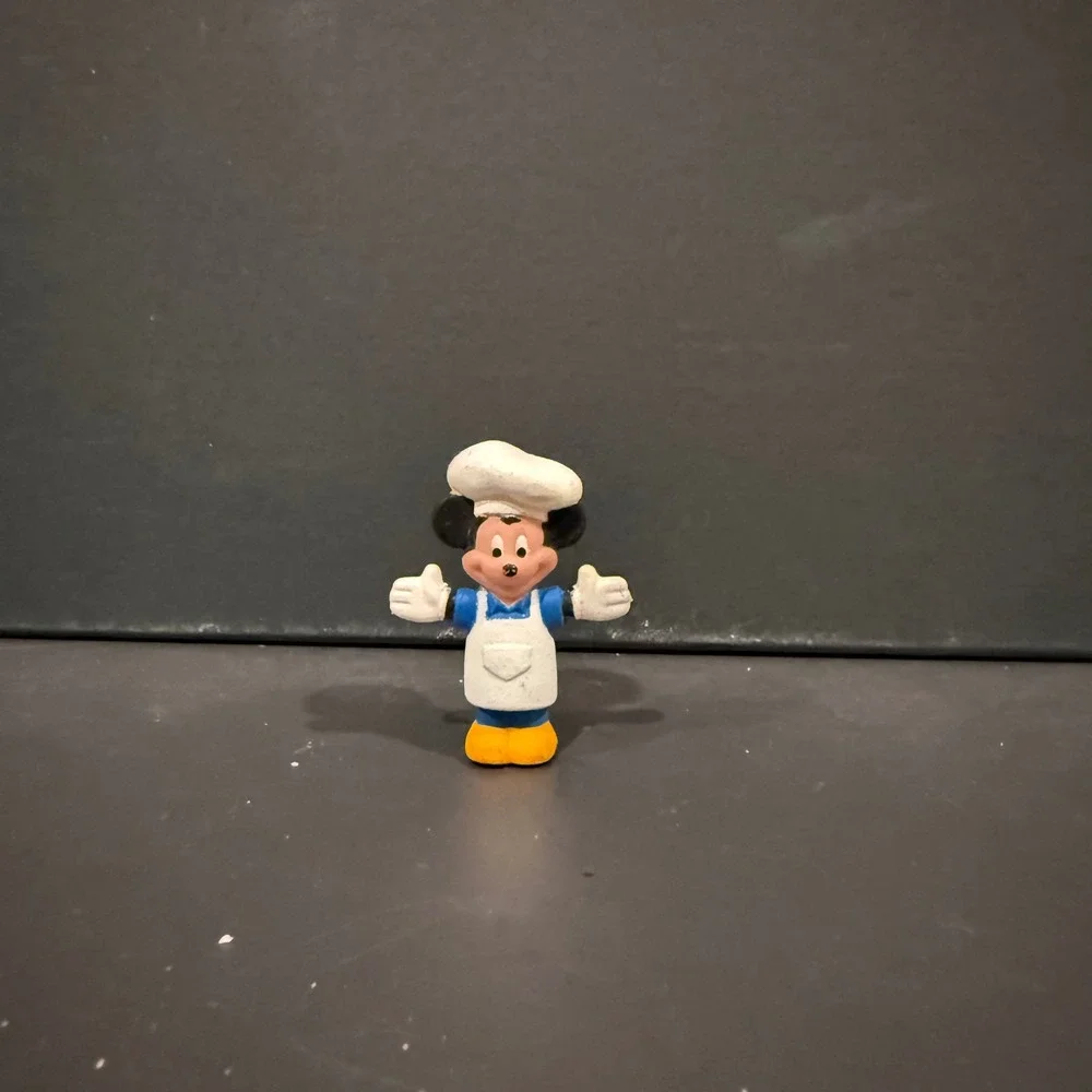 Mickey Mouse Chef Figurine Toy Disney Cook Outfit Miniature Collectible